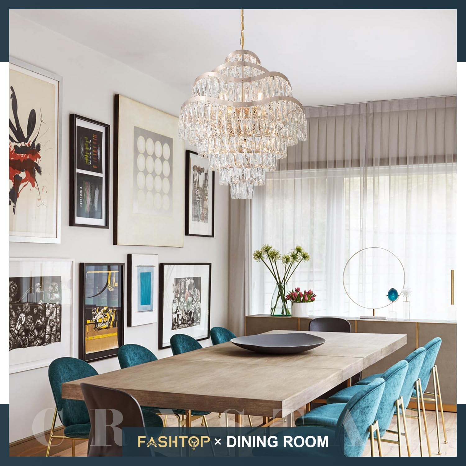 Modern Crystal Chandelier – Elegant Luxury Statement Lighting 6-tier