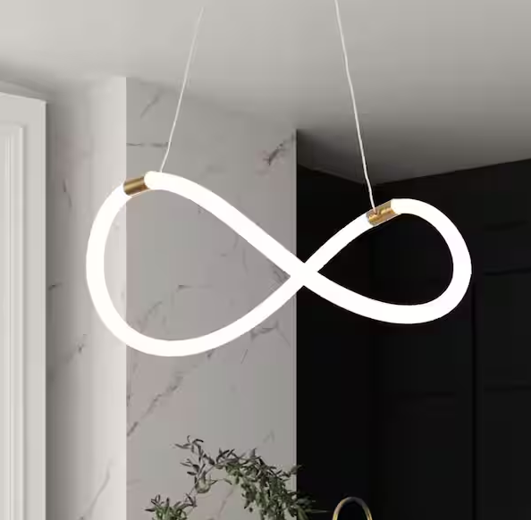 Modern Adjustable LED Round Pendant Light – White Contemporary Design