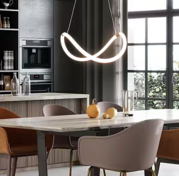 Modern Adjustable LED Round Pendant Light – White Contemporary Design