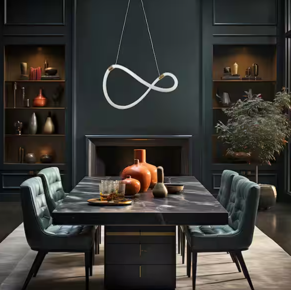 Modern Adjustable LED Round Pendant Light – White Contemporary Design