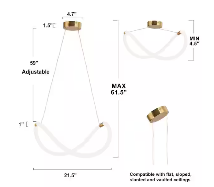 Modern Adjustable LED Round Pendant Light – White Contemporary Design