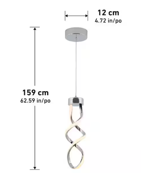 Modern Chrome Swirl LED Mini Pendant Light – Integrated LED Design