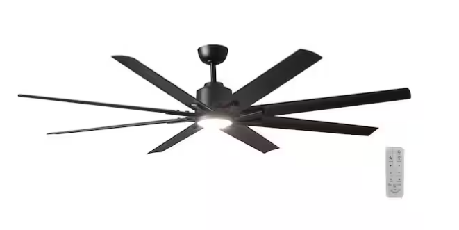 72” Smart Indoor/Outdoor Ceiling Fan – Matte Black with Remote (Kensgrove II)