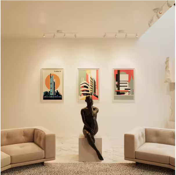 4-Light White LED Track Lighting Kit – Adjustable Heads (3 ft, Integrated LED)