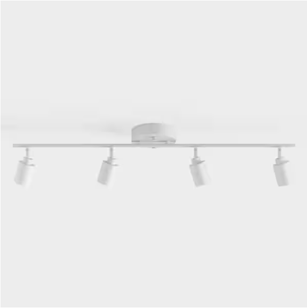 4-Light White LED Track Lighting Kit – Adjustable Heads (3 ft, Integrated LED)