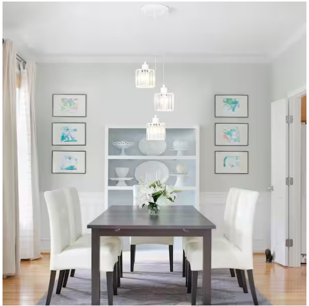 3-Light White Crystal Pendant Chandelier – Modern Classic Kitchen Island Lighting