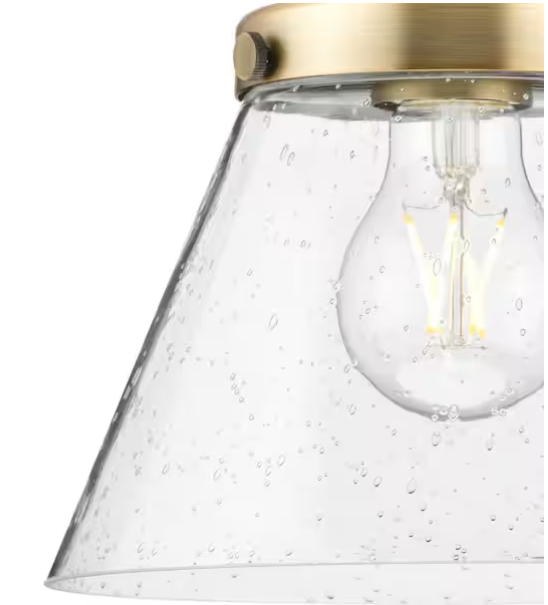 1-Light Brushed Nickel Pendant with Clear Seeded Glass – Hinton Collection