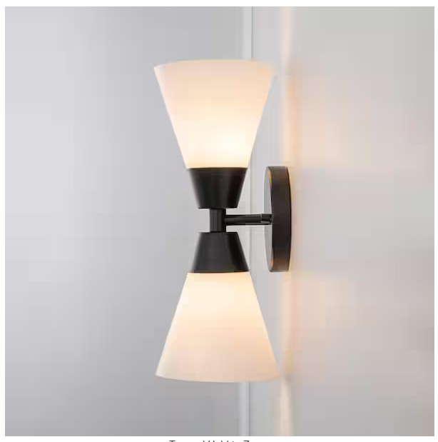 2-Light Modern Black Wall Sconce – Double Tube Up & Down Lighting (Aurora Collection)