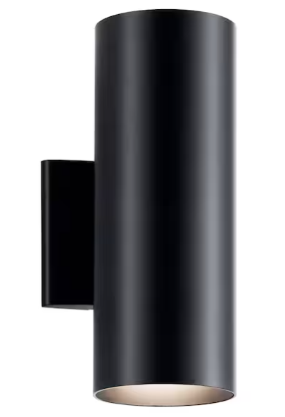 2-Light Black Outdoor Wall Cylinder Sconce – Independence Collection
