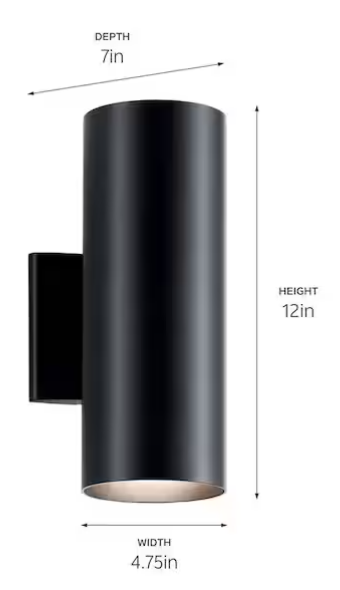 2-Light Black Outdoor Wall Cylinder Sconce – Independence Collection