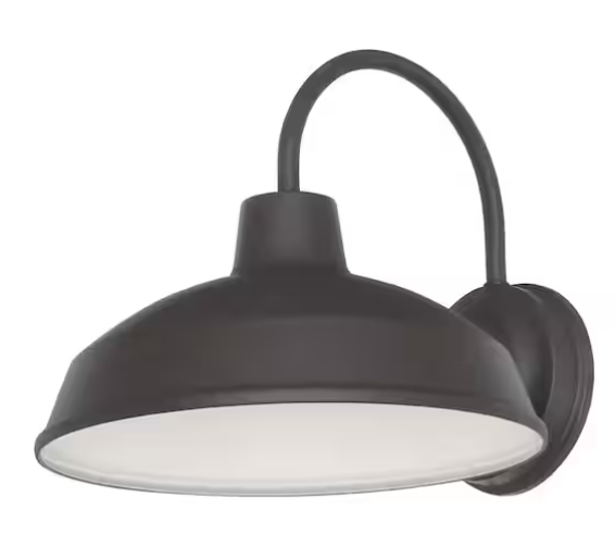 10” Bronze LED Barn-Style Outdoor Wall Light – Hardwired Lantern Sconce