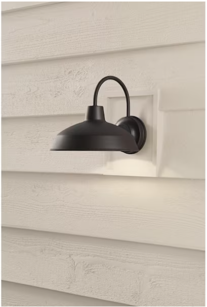 10” Bronze LED Barn-Style Outdoor Wall Light – Hardwired Lantern Sconce