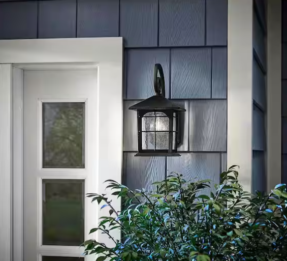 Aged Iron Outdoor Porch Wall Lantern – 1-Light Hardwired Sconce (Brimfield Collection)