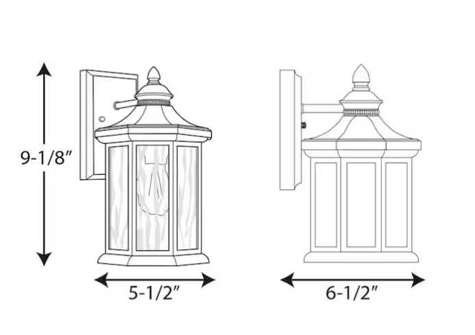 1-Light Antique Bronze Outdoor Wall Lantern with Water Glass – Traditional Medium Sconce