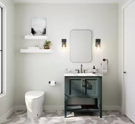 1-Light Matte Black Bathroom Vanity Light with Clear Glass – Regan Collection