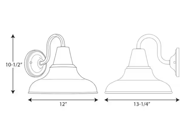 Large Farmhouse Outdoor Wall Lantern – 1-Light Antique Bronze (District Collection)